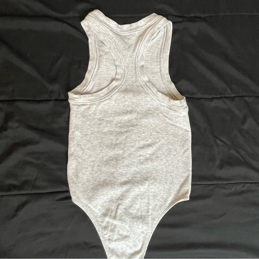 Grey Ribbed Bodysuit - Picture 3 of 3